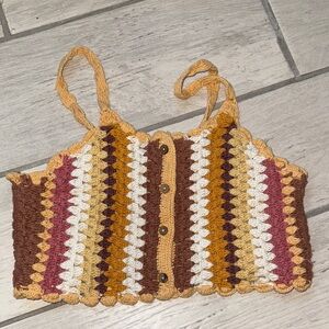 Crochet Striped Crop Top